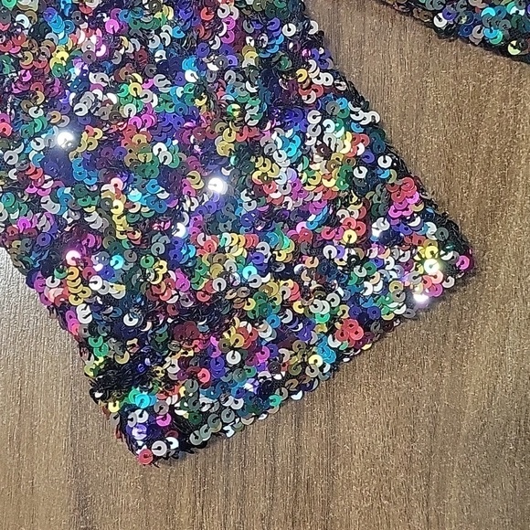 FORE-Rainbow Sequin Open Back Mini Dress-Size XL - Picture 9 of 17